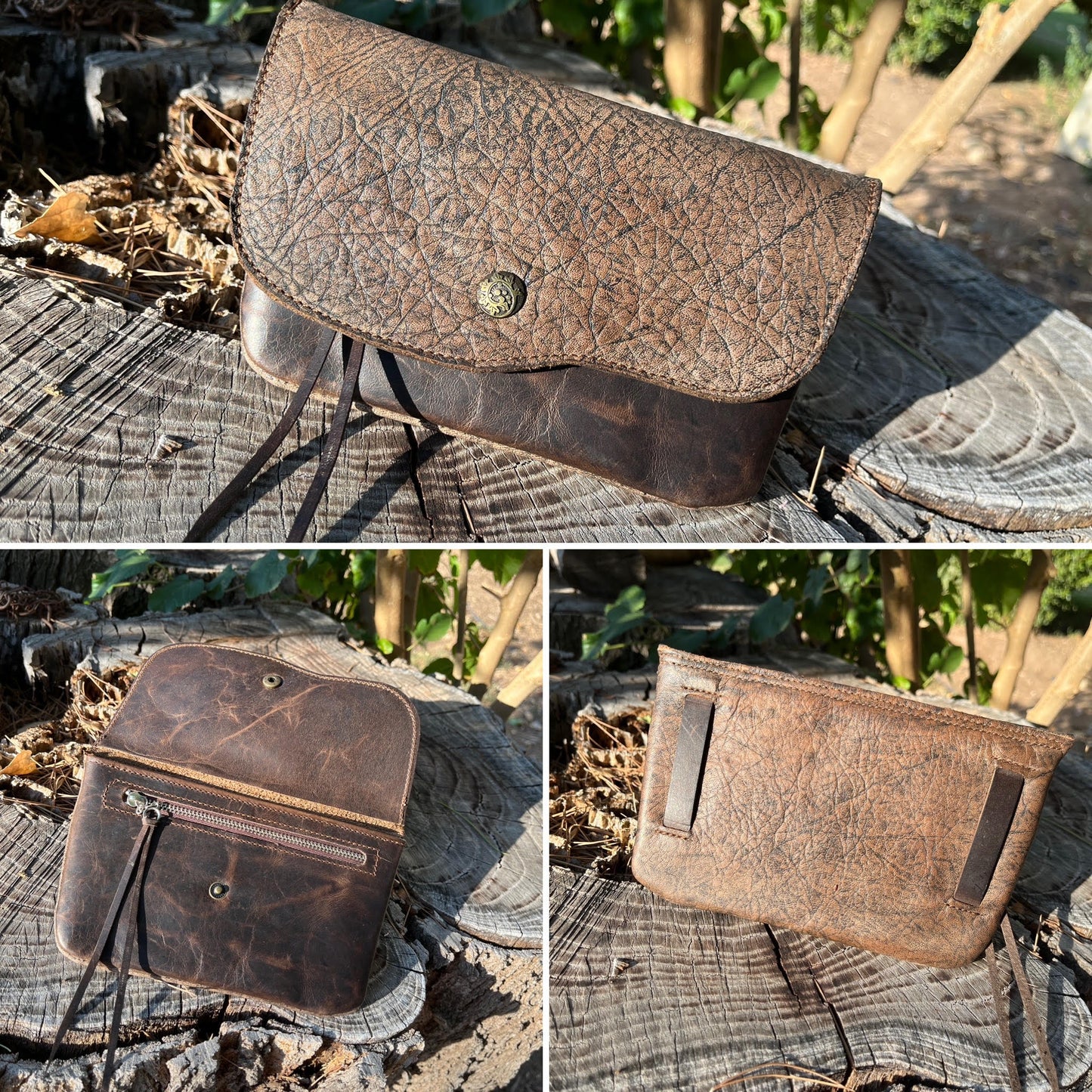 Hipster - Leather Phone Case/Rustic LR over Coffee