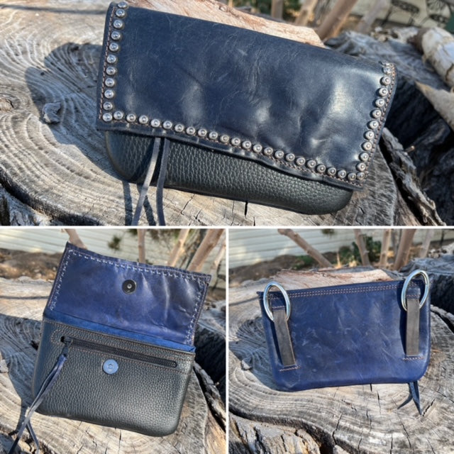 Hipster - Dark blue over black with rope spots/phone case