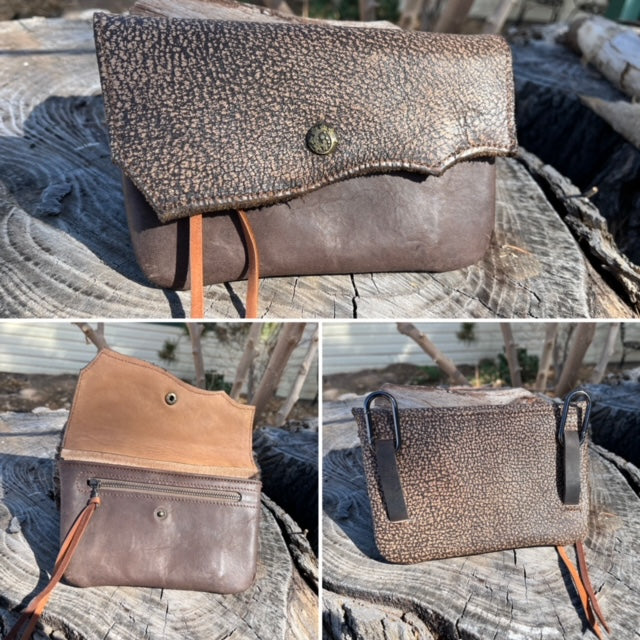 Hipster - Leather Phone Case/Speckled over Cocoa