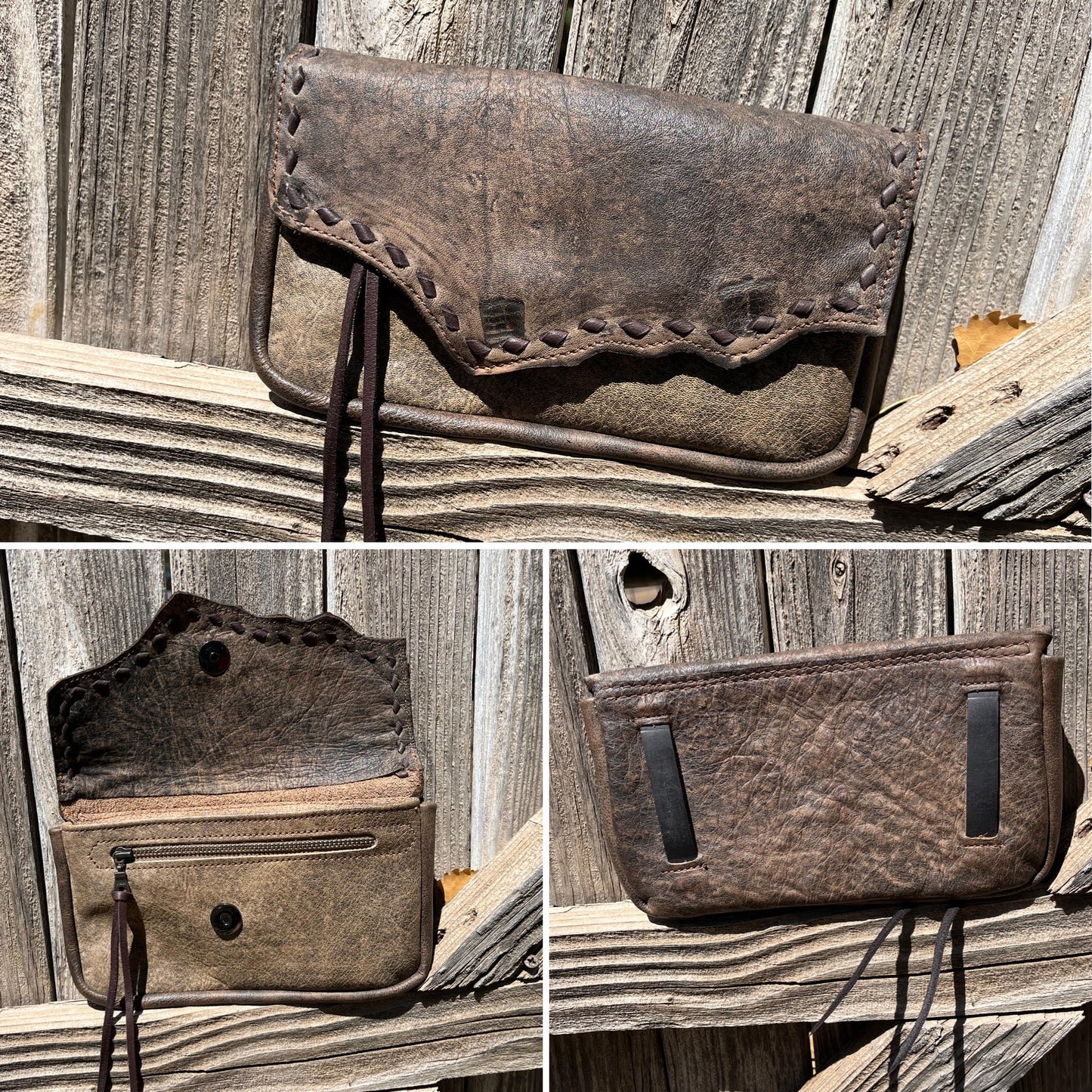 Hipster XL - Rustic Brown with Smoke Buckstitch
