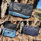 Hipster XL - Dark blue over sky blue with silver spots