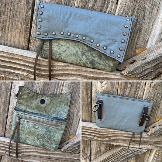 Hipster - Grey over Sagewith nickel spots