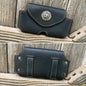 Phone holster - black latigo with concho