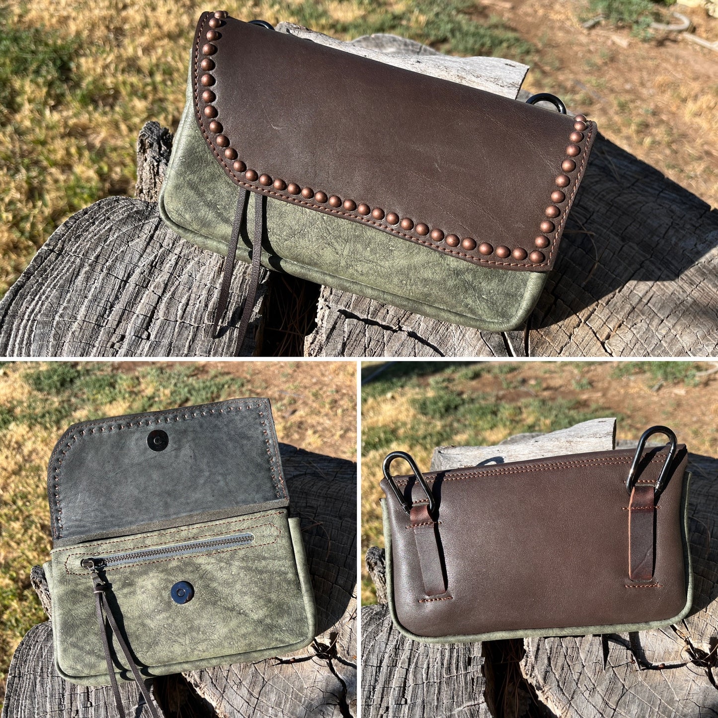 Hipster XL - Moss over Sage with antique copper spots
