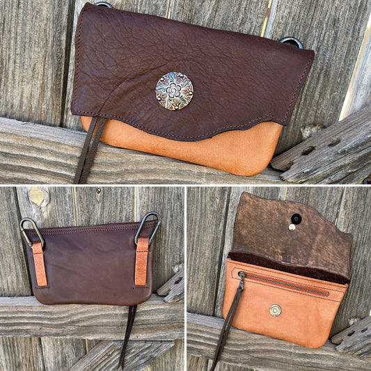 Hipster - Brown over salmon with concho