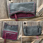 Hipster XL - Grey over purple with purple buckstitch