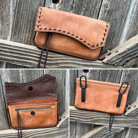 Hipster XL- Salmon with chocolate gusset and buckstitch