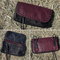 Hipster XL - Burgundy over black with black buckstitch
