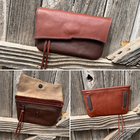 Hipster - Leather Phone Case/ whiskey over Dark Chocolate (Glovey)
