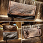 Hipster XL - Brown LR over black with antique copper spots