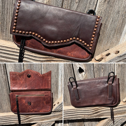 Hipster XL - Expresso over English brown with antique copper spots
