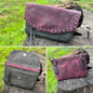 Hipster - Premium Leather Phone Case/  Purple over grey with black buckstitch