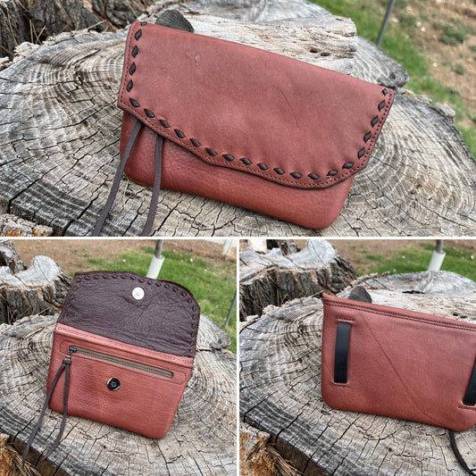 Hipster - Phone Case Dark Salmon with Smoke Buckstitch