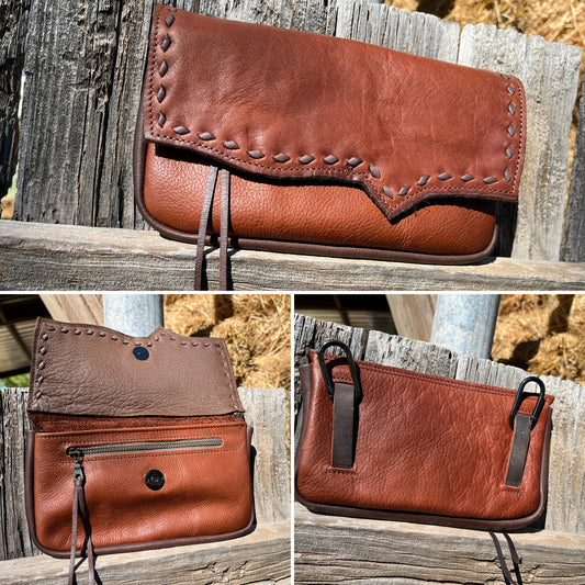 Hipster XL -Whiskey with cocoa buckstitch